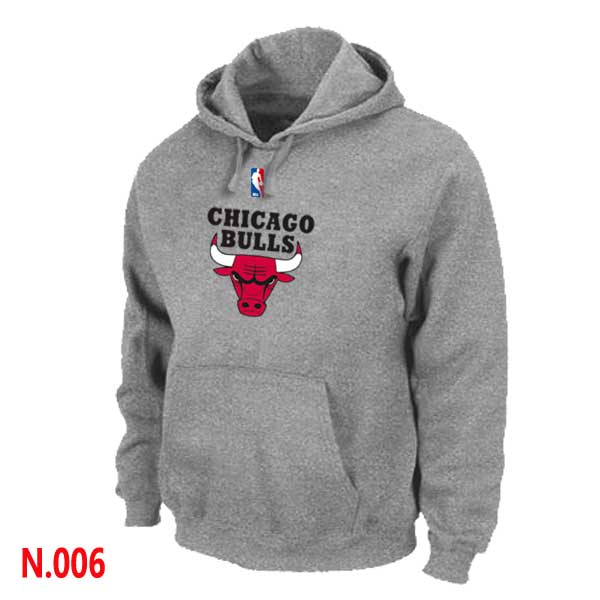 Mens Chicago Bulls L.Grey Pullover Hoodie